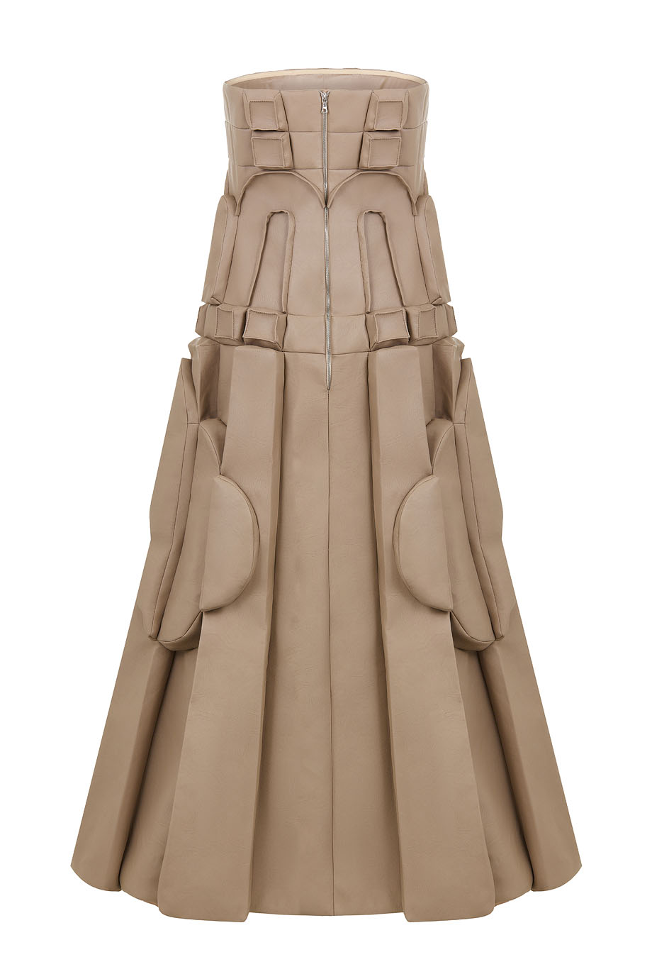 Платье миди из эко-кожи