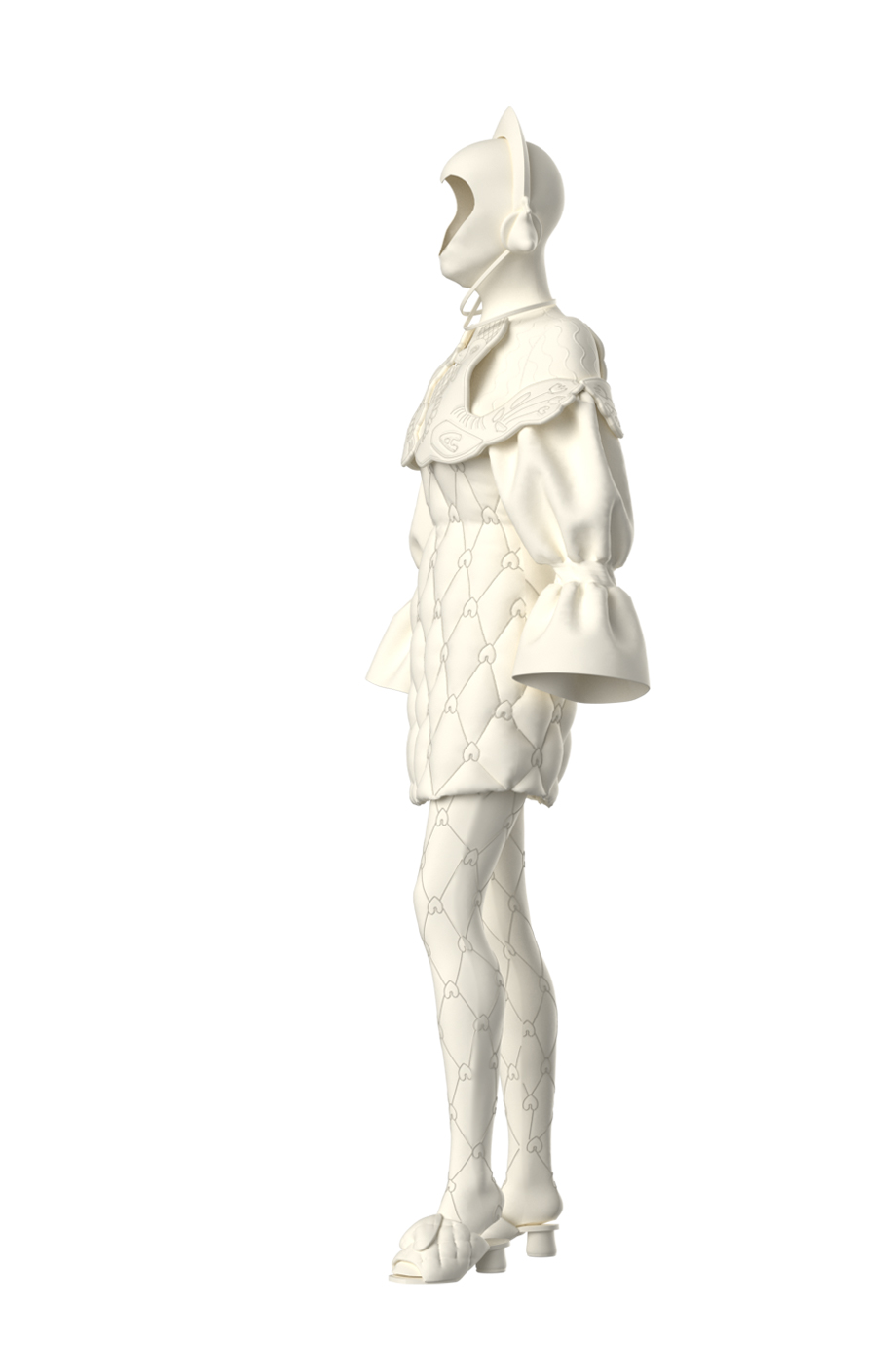 Короткое платье с колготками 3D