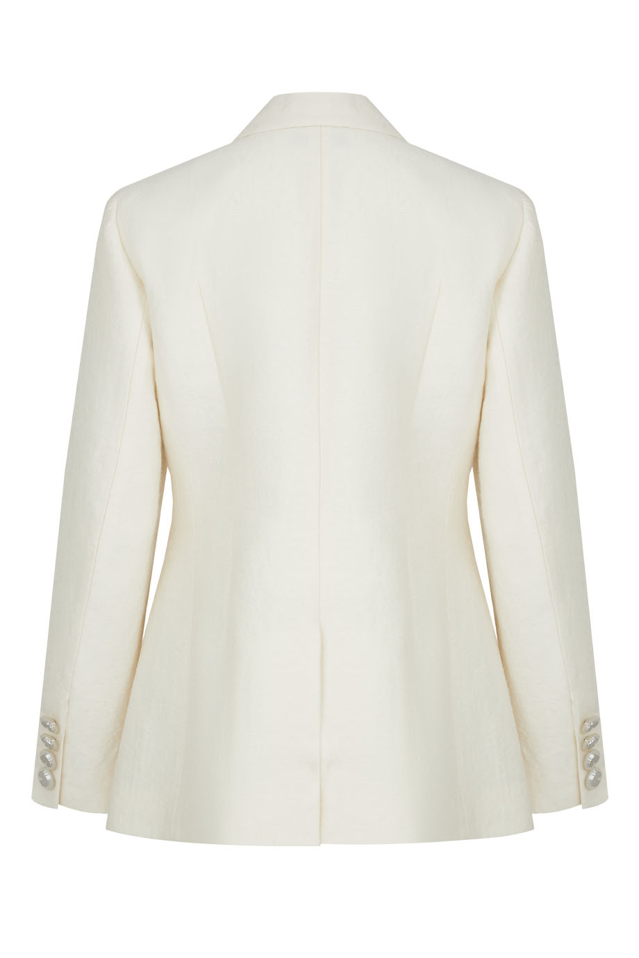 Двубортный жакет-смокинг полуприлегающего силуэта