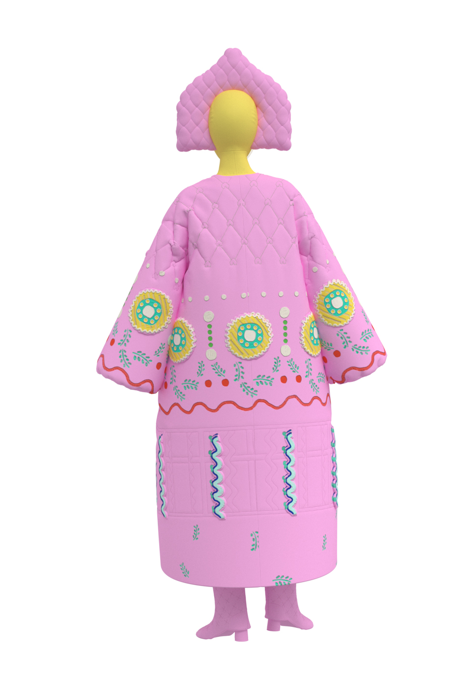 Розовое пальто 3D