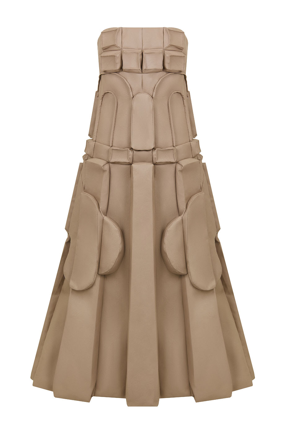 Платье миди из эко-кожи